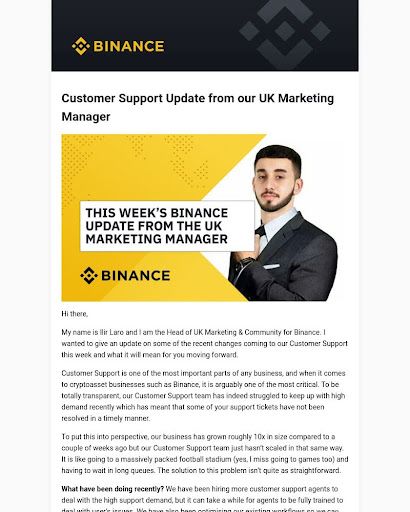 Email from Binance