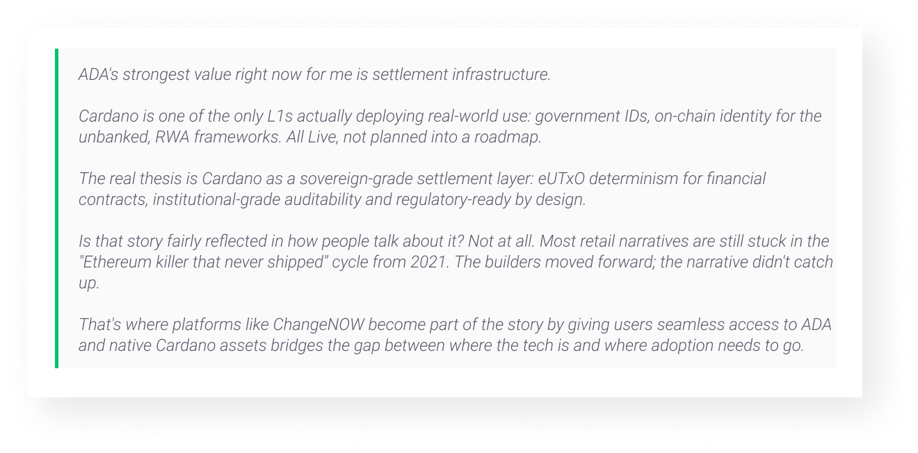 cardano price prediction influencer quote