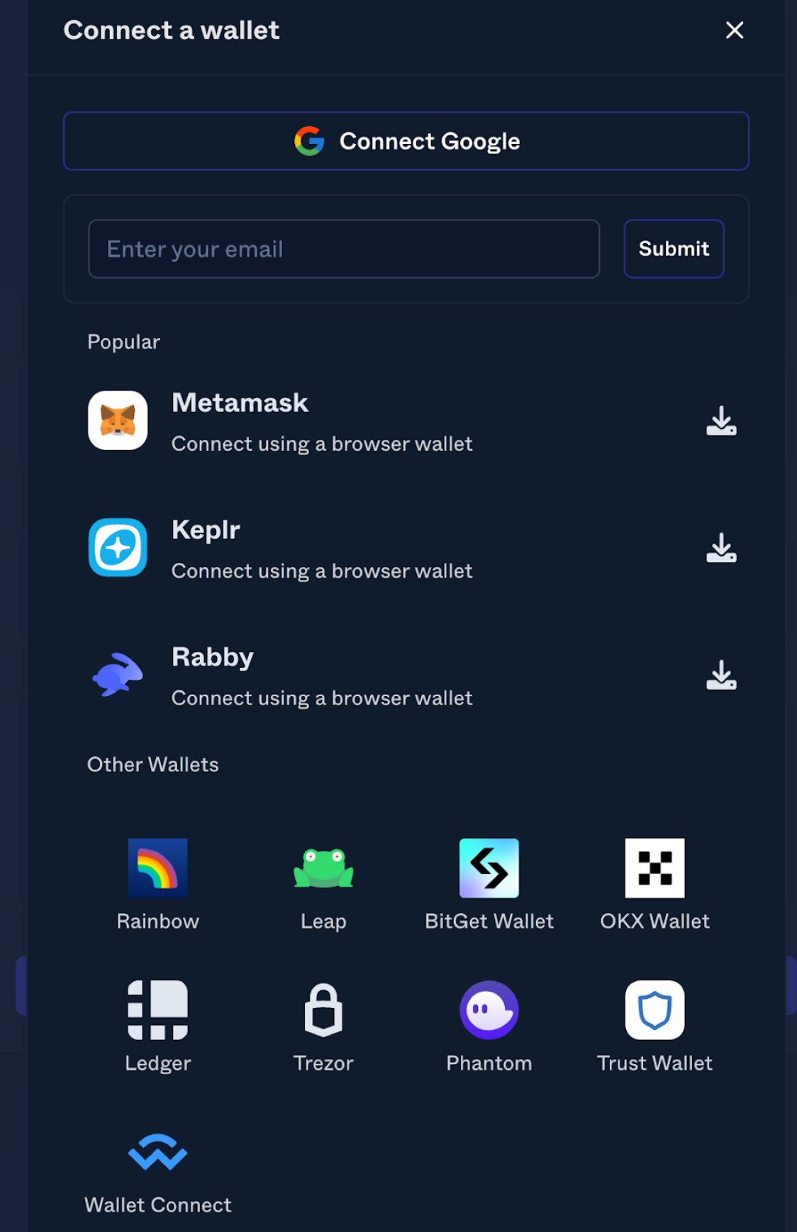 Connect a wallet.