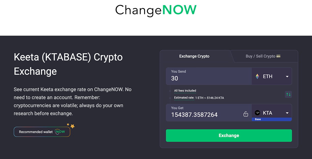Keeta (KTBASE) Crypto Exchange.