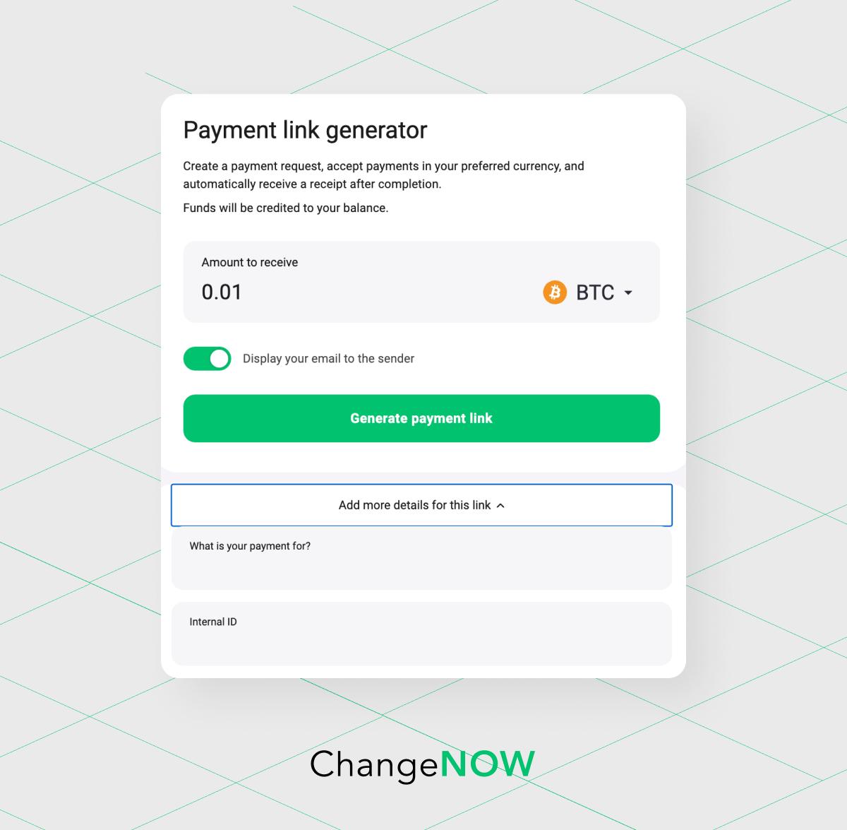 Generate a payment link.
