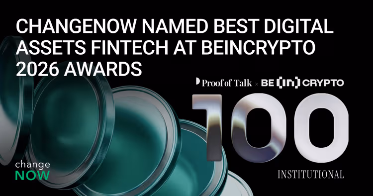 ChangeNOW Wins Best Digital Assets Fintech as Crypto Access Becomes Infrastructure